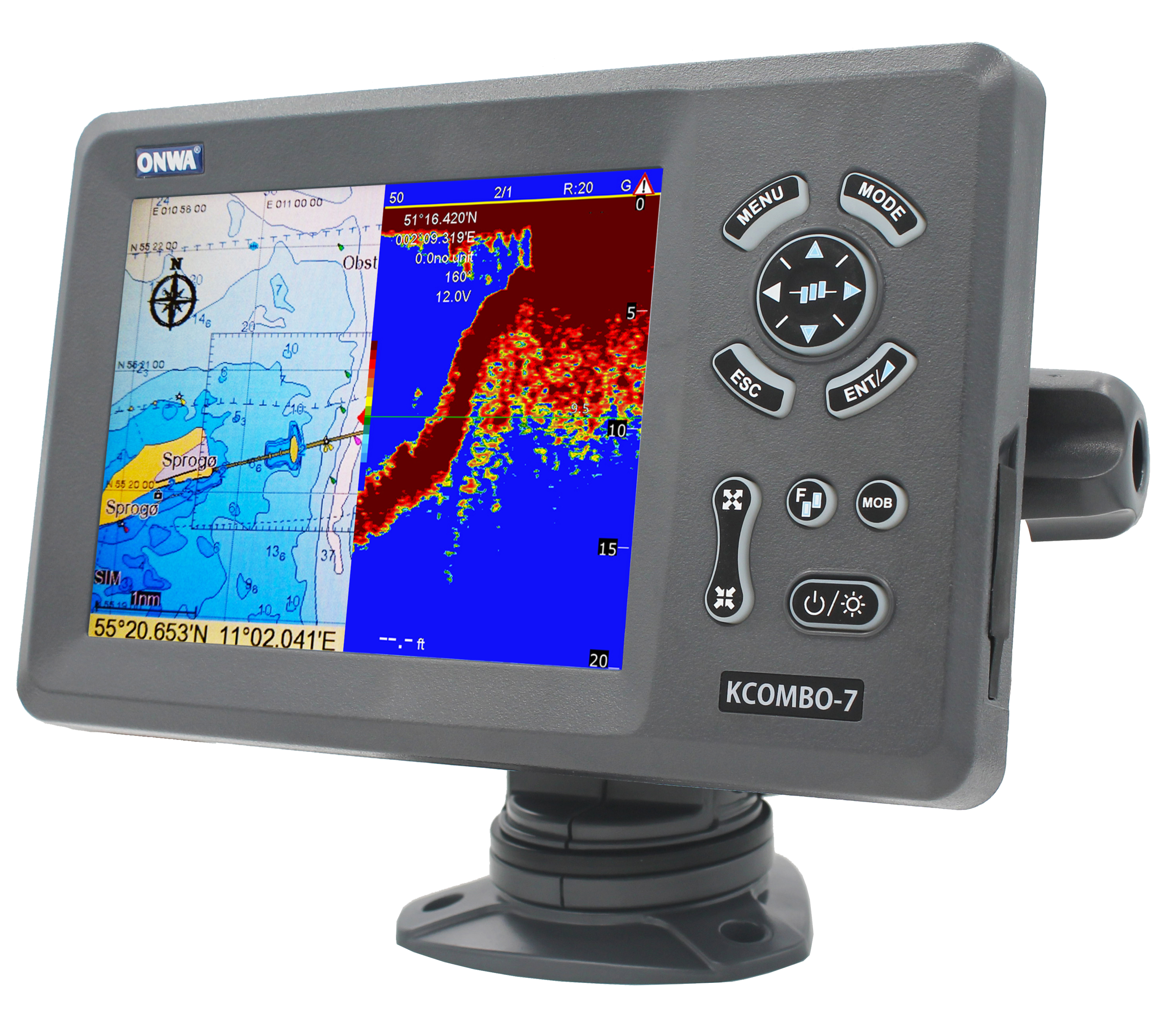 Fish Finder - ONWA KCombo-7 7inch Marine GPS Fishfinder
