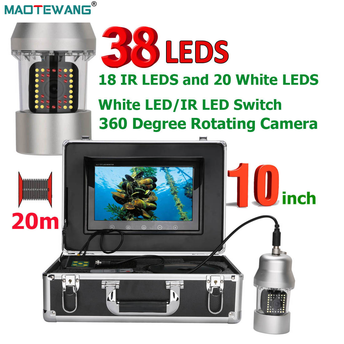 MAOTEWANG Underwater Fishing V - مراجعة Fish Finder Cable وسعره
