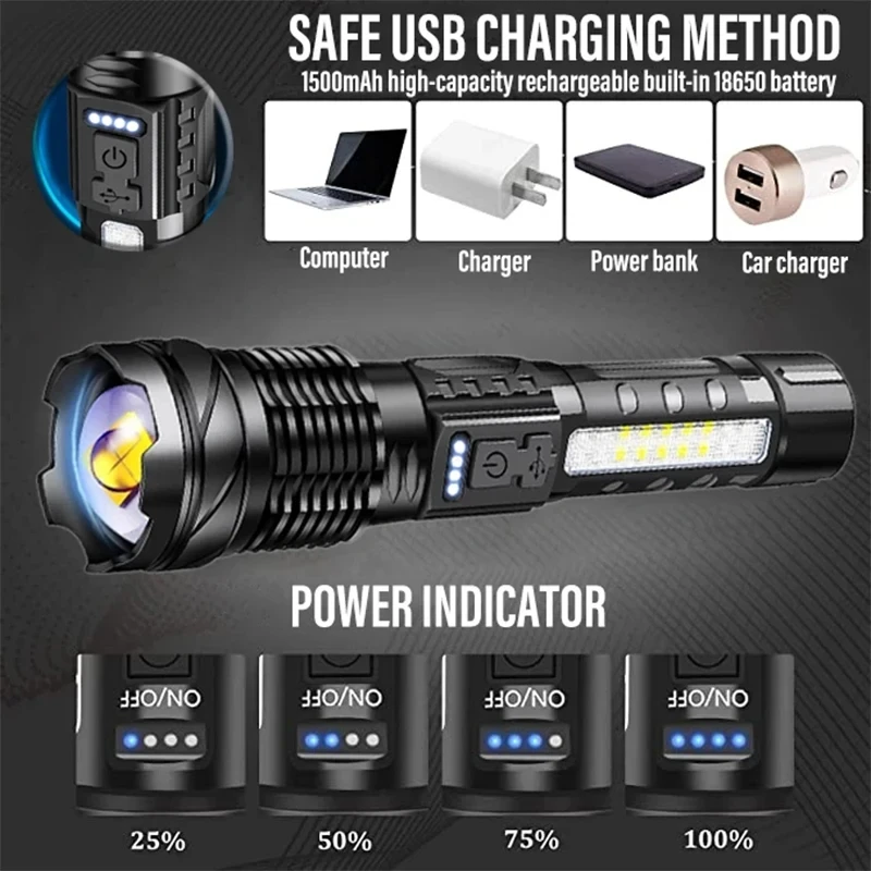 Powerful LED Flashlight Rechar - مراجعة Fishing Light وسعره