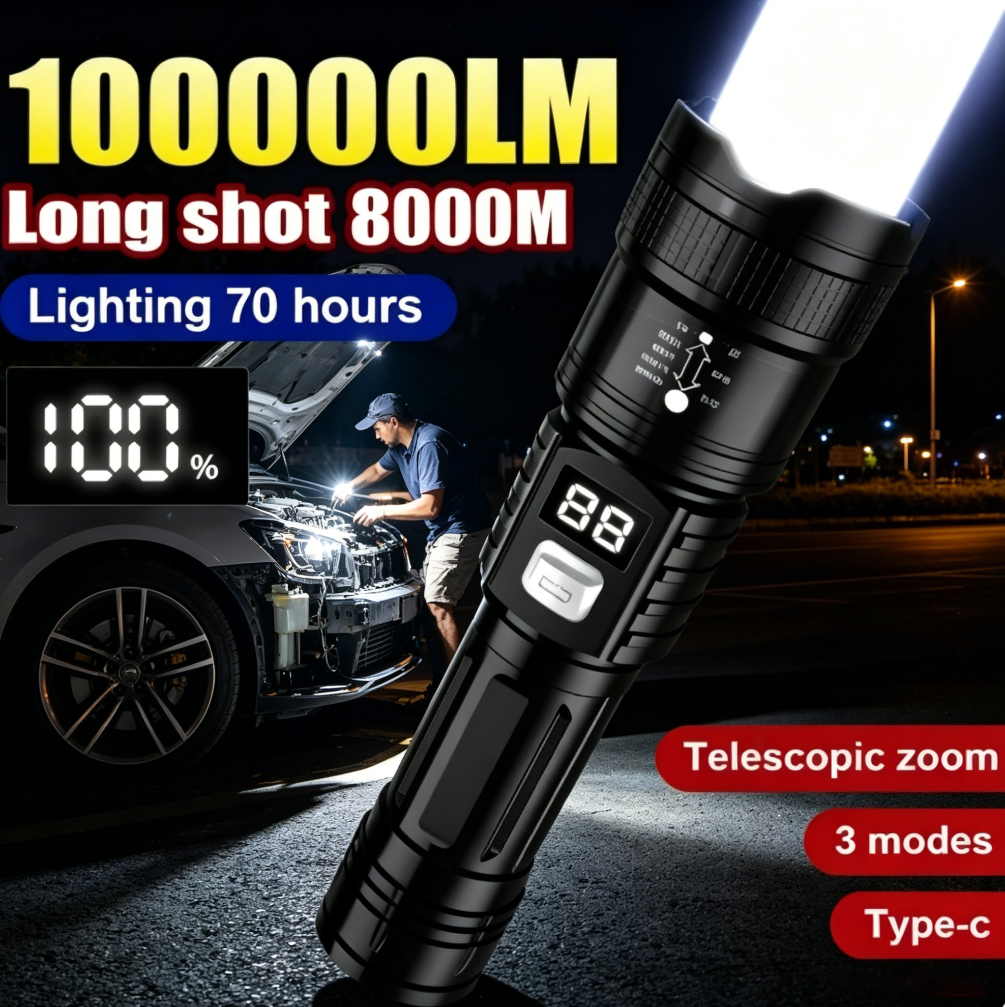 Rechargeable LED Flashlight 10 - مراجعة Fishing Light وسعره
