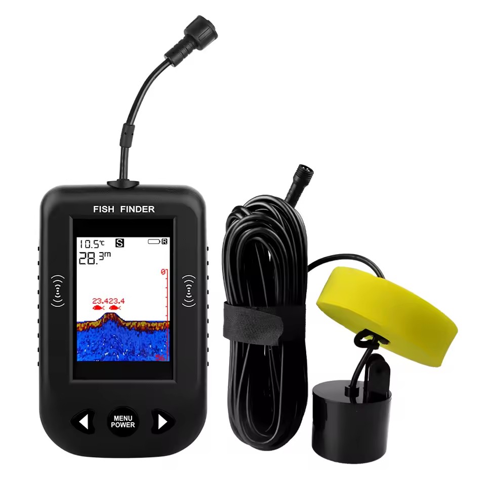 Alarm 100M Portable Sonar Fish - مراجعة Fish Finder Transducer وسعره