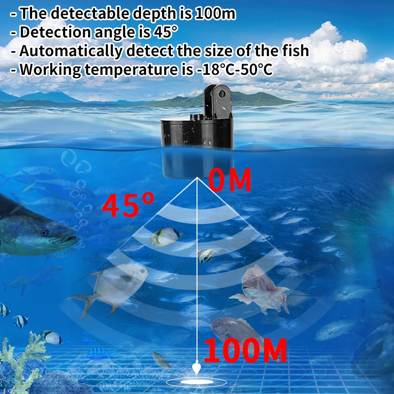 Alarm 100M Portable Sonar Fish - مراجعة Fish Finder Transducer وسعره