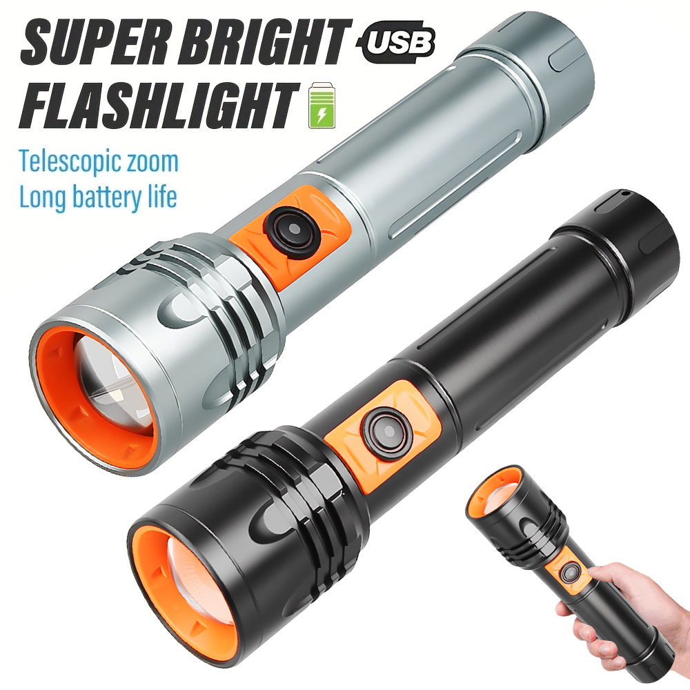 High Power LED Flashlight USB  - مراجعة Fishing Light وسعره