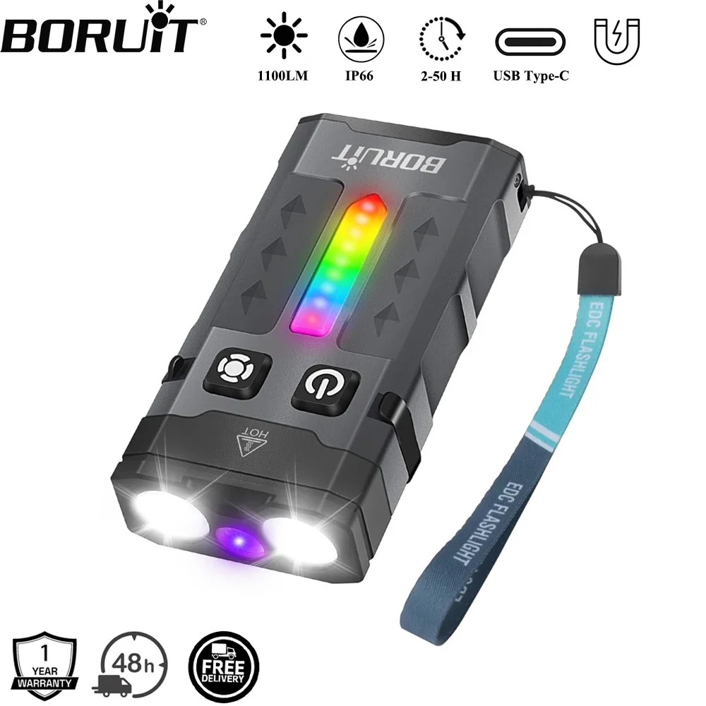BORUiT EV20 1100LM EDC UV Keyc - مراجعة Fishing Light وسعره