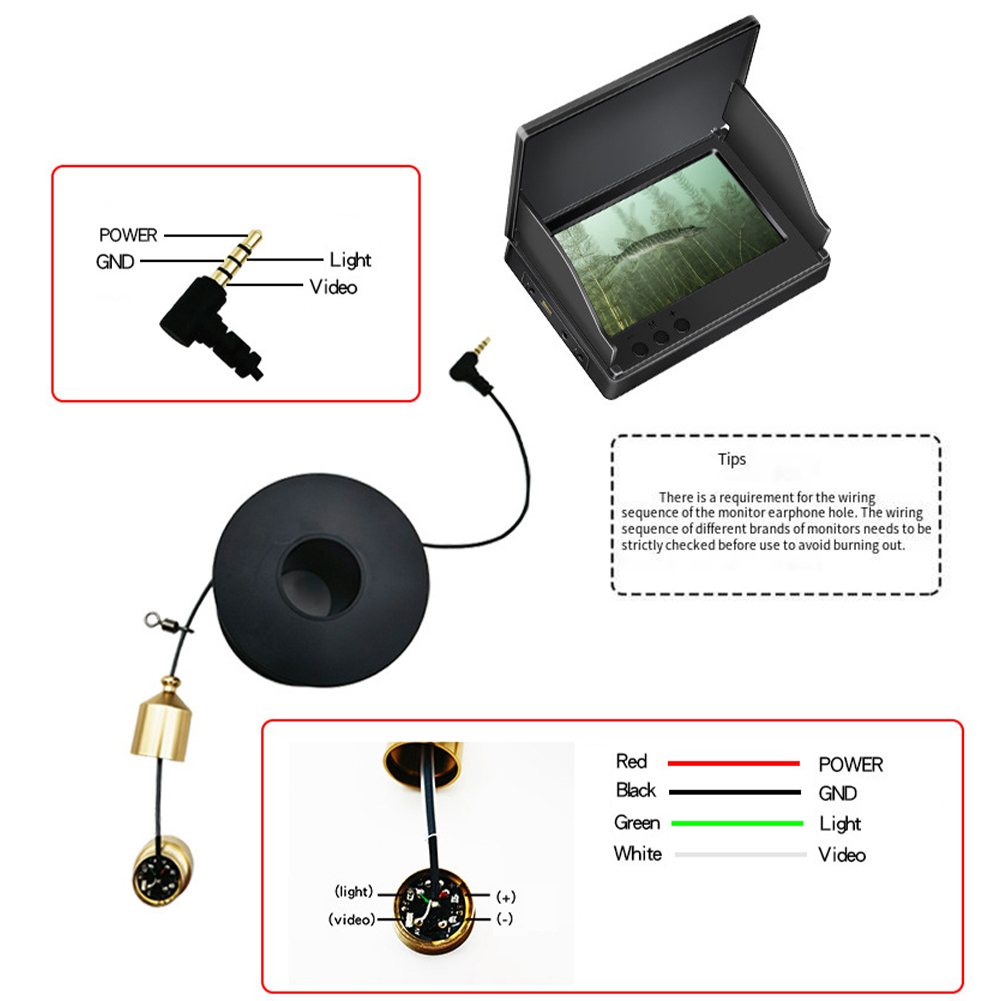 1pc Underwater Fishing Camera  - مراجعة Fishing Depth Finder وسعره