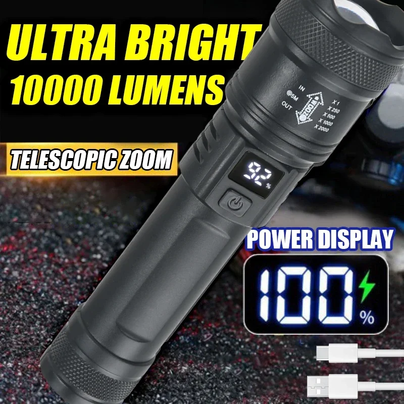 9900LM Powerful LED Flashlight - مراجعة Fish Finder Battery وسعره