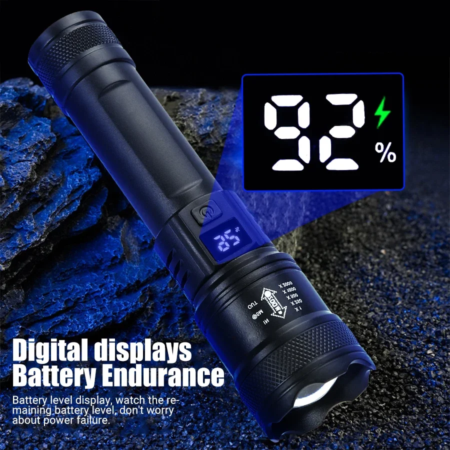 9900LM Powerful LED Flashlight - مراجعة Fish Finder Battery وسعره