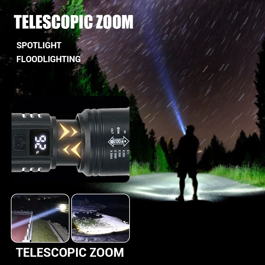 9900LM Powerful LED Flashlight - مراجعة Fish Finder Battery وسعره