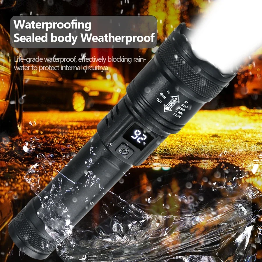9900LM Powerful LED Flashlight - مراجعة Fish Finder Battery وسعره