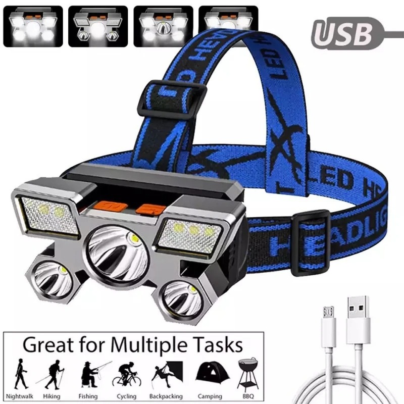 USB Rechargeable Headlamp Port - مراجعة Fish Finder Battery وسعره