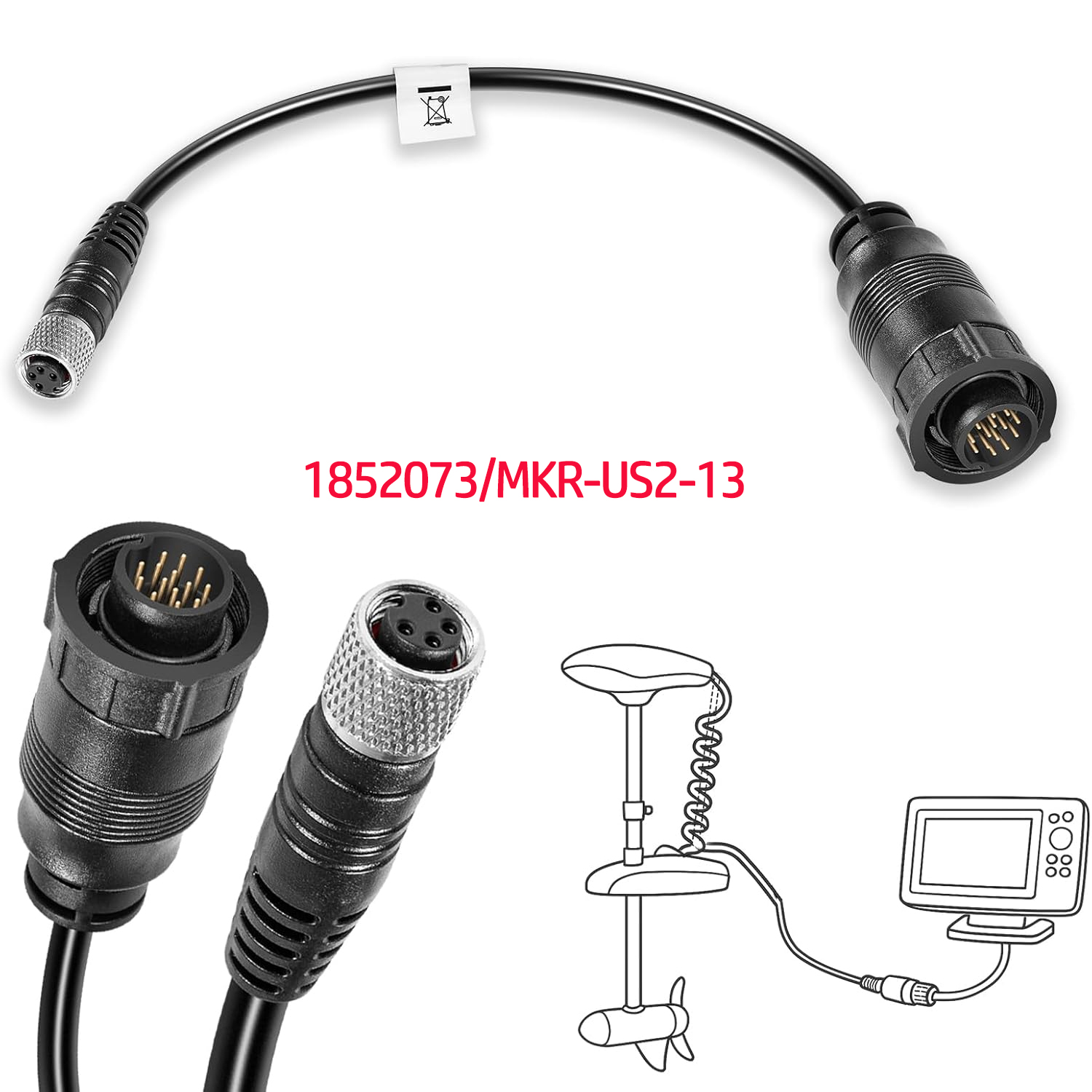 For Minn Kota MKR-US2-13 Unive - مراجعة Fish Finder Cable وسعره
