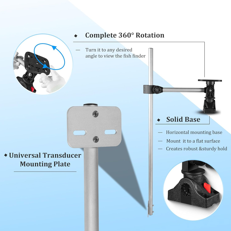 360° Rotation ,Marine Fish Fin - مراجعة Fish Finder Mount وسعره