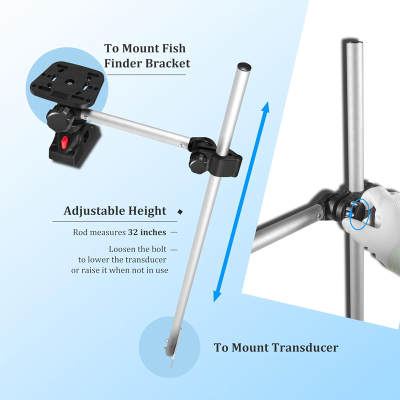 360° Rotation ,Marine Fish Fin - مراجعة Fish Finder Mount وسعره