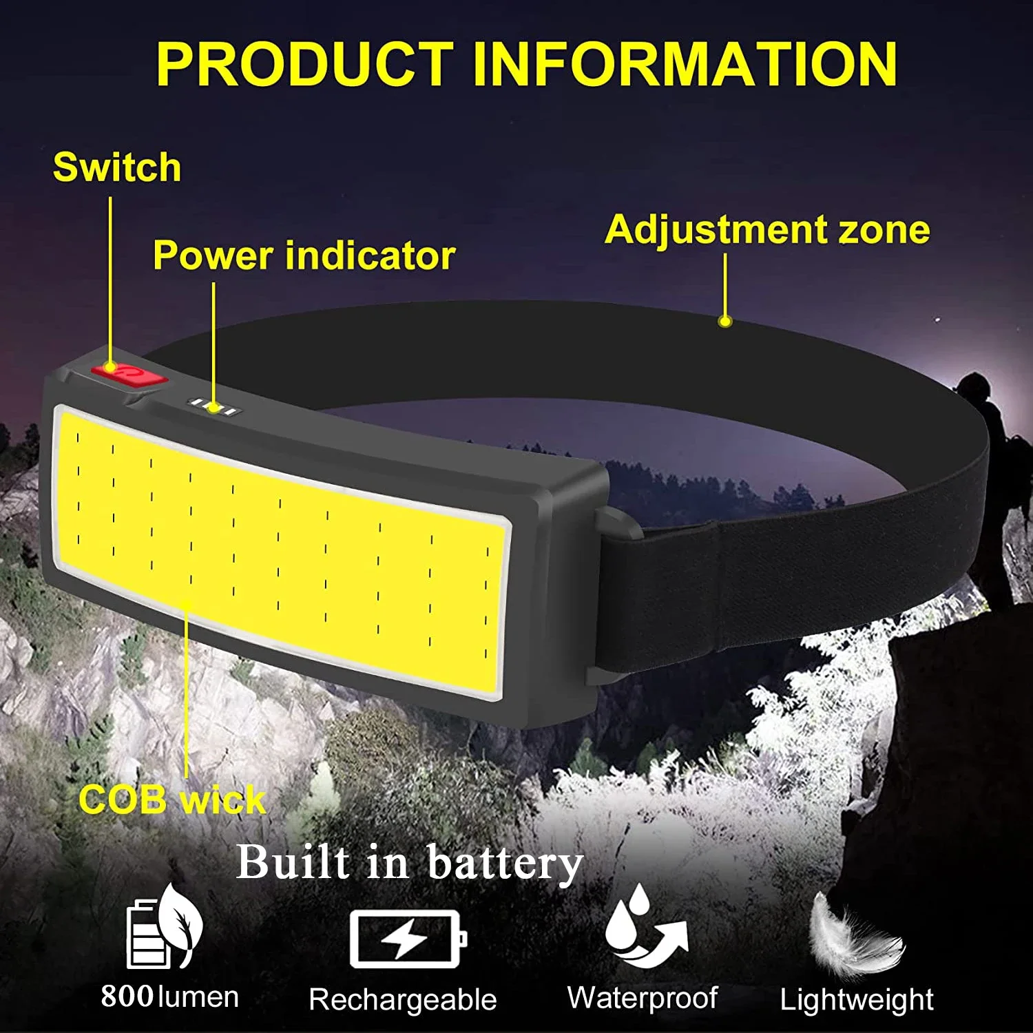 COB Portable LED Headlights Ou - مراجعة Fish Finder Battery وسعره