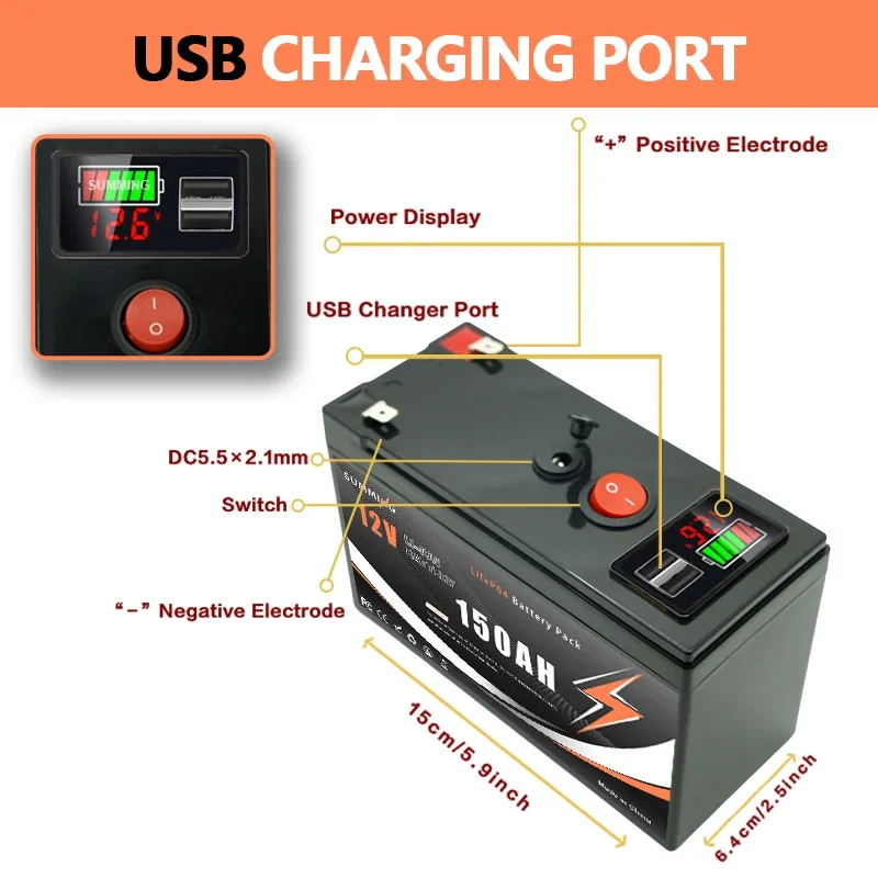 12V 150Ah Lithium  LiFeP04 Bat - مراجعة Fish Finder Charger وسعره