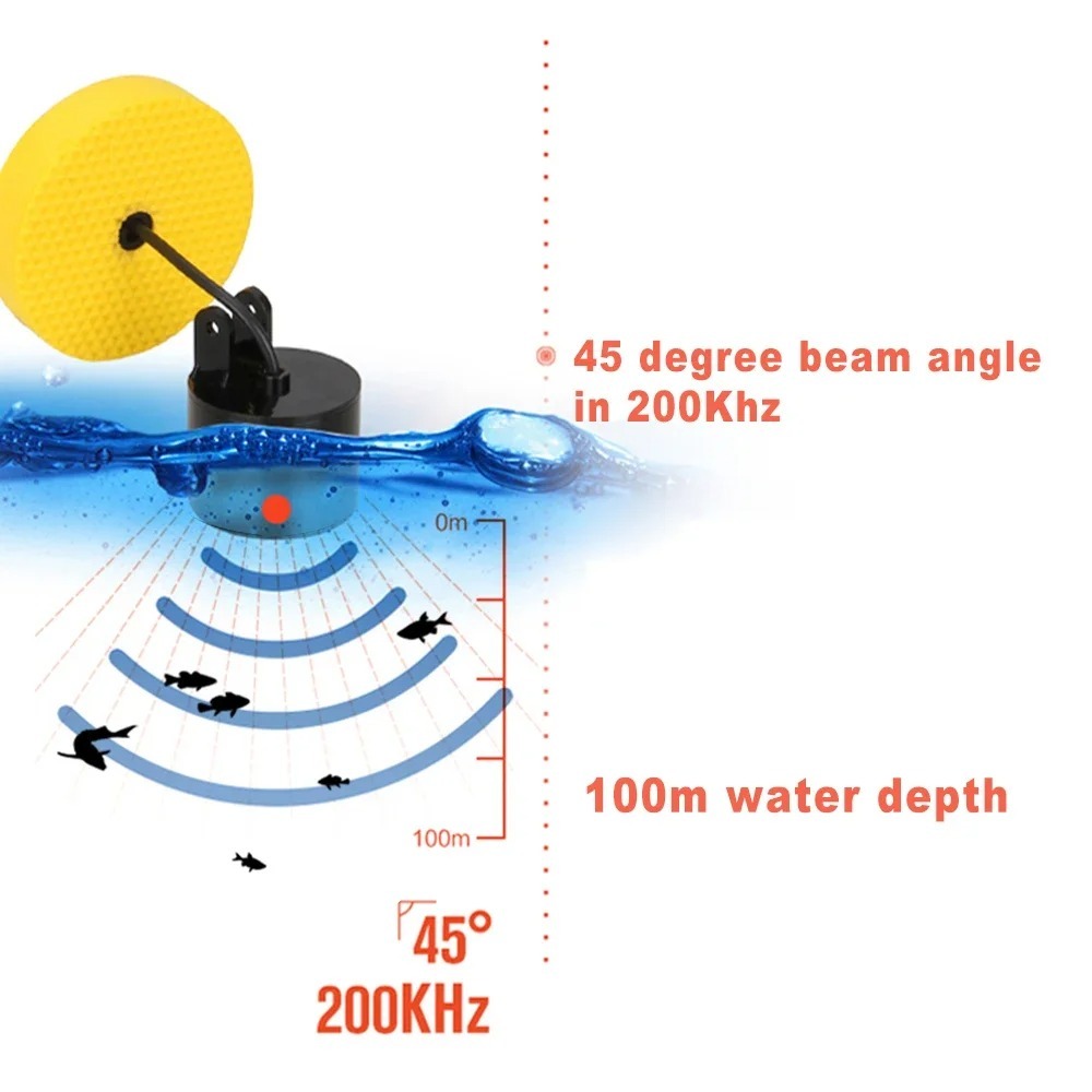 Wireless Sonar Detection Fish  - مراجعة Fish Finder Cable وسعره