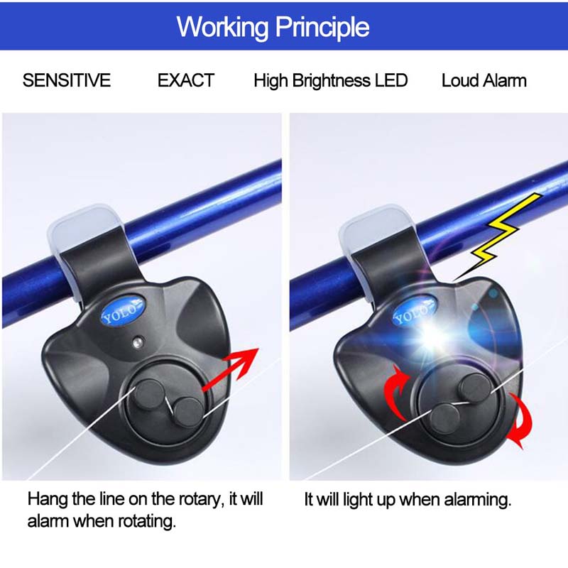 Fishing Rod Bite Alarm LED Ind - مراجعة Fish Alarm وسعره