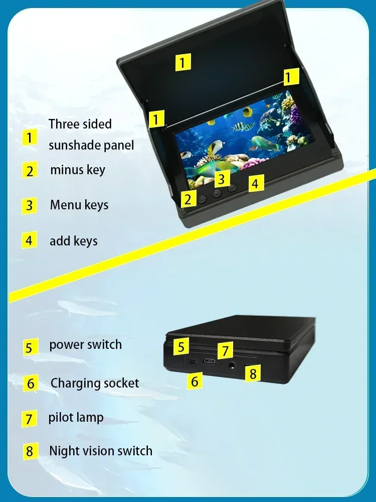 YS43A 4.3-inch Fish Detector U - مراجعة Fish Finder Battery وسعره