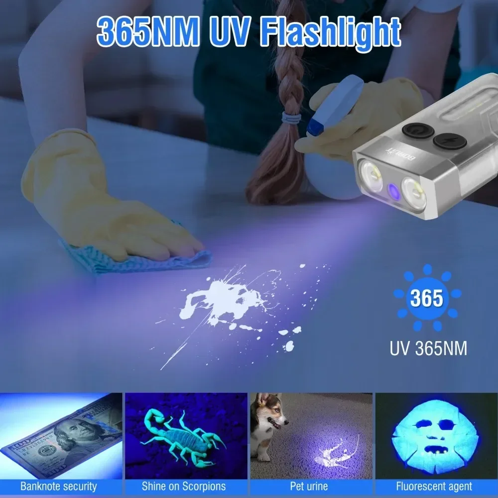 BORUiT V10 Keychain UV LED EDC - مراجعة Fishing Light وسعره
