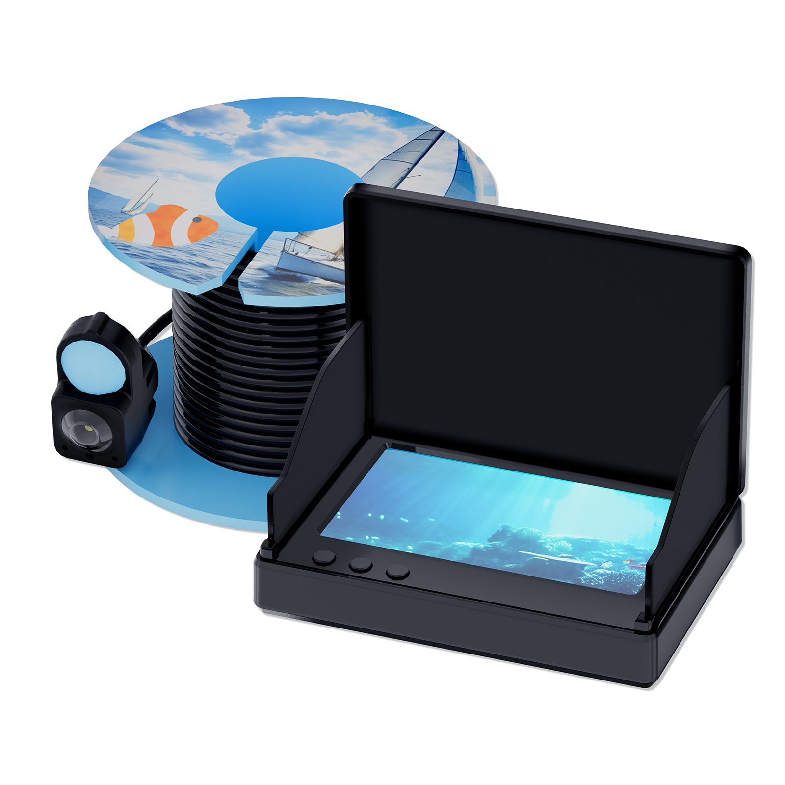 4.3 Inch Underwater 15/30M Fis - مراجعة Fishing Camera وسعره