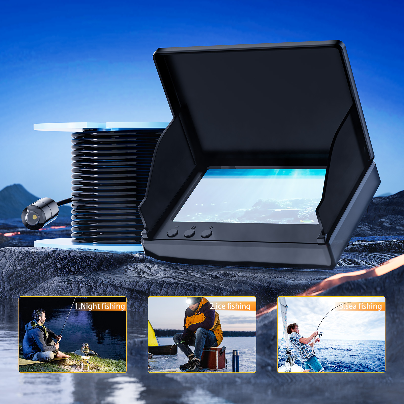 4.3 Inch Underwater 15/30M Fis - مراجعة Fishing Camera وسعره