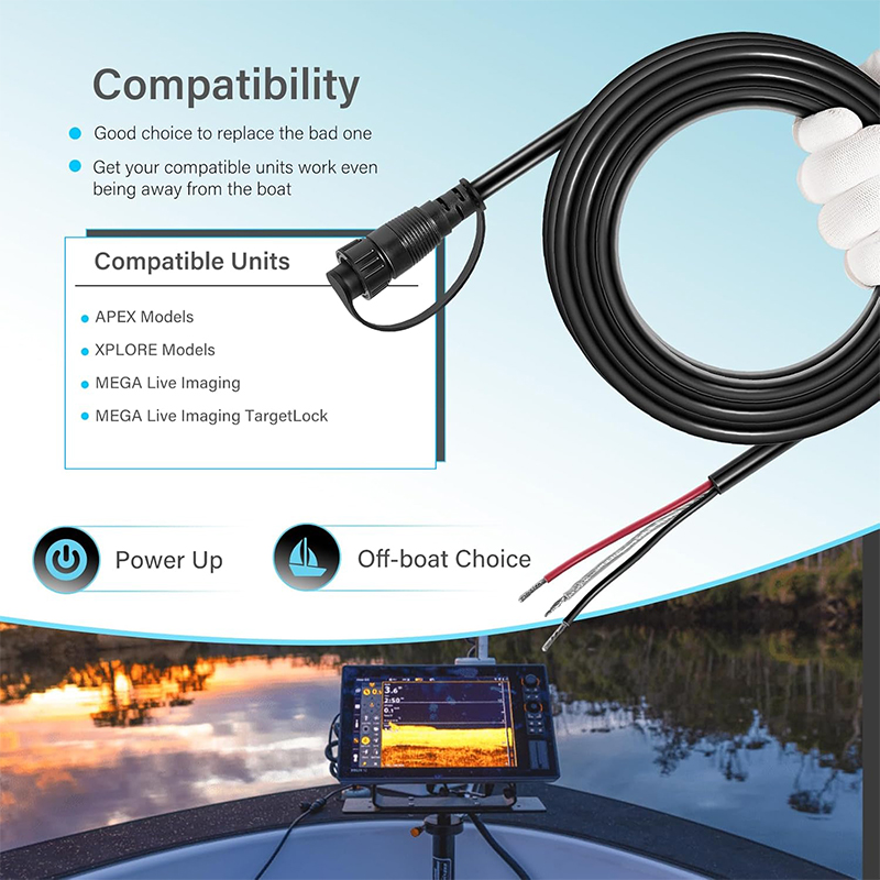 720110-1 PC13 Power Cable for  - مراجعة Fish Finder Cable وسعره