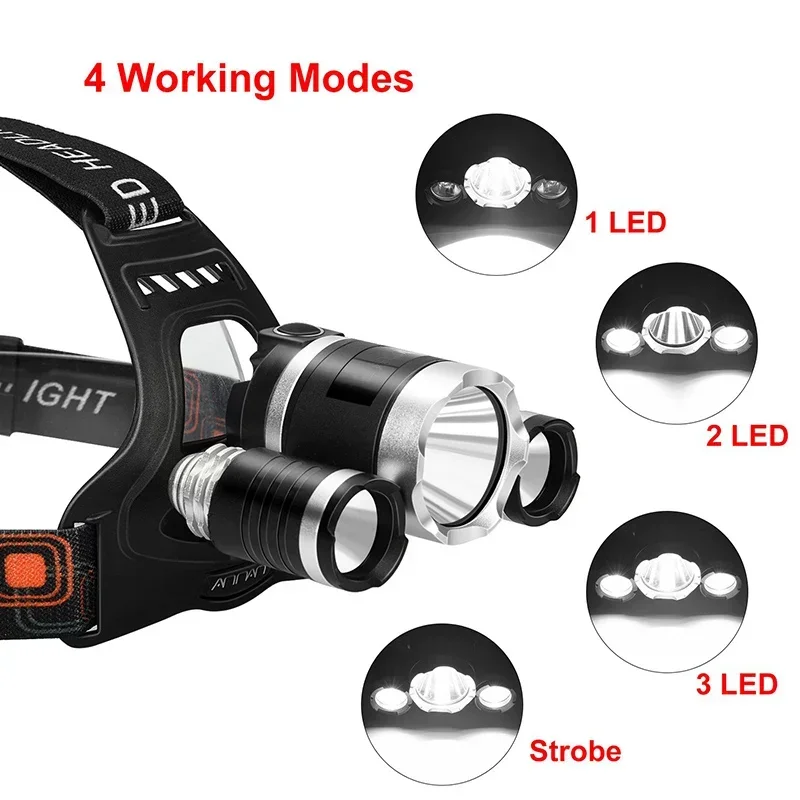 High Power LED Headlamp 18650  - مراجعة Fish Finder Battery وسعره