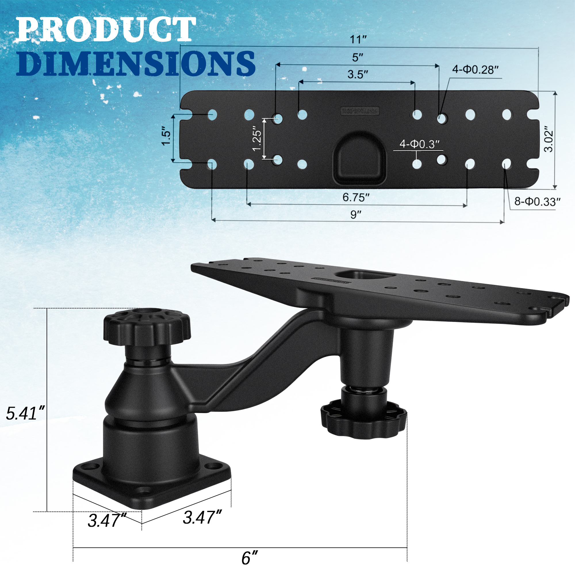 Heavy-duty vertical base mount - مراجعة Fish Finder Mount وسعره