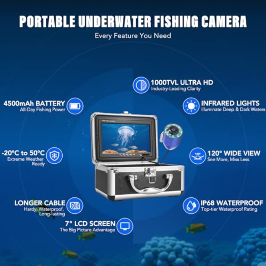 Portable fish finder for lake, - مراجعة Fishing Camera وسعره
