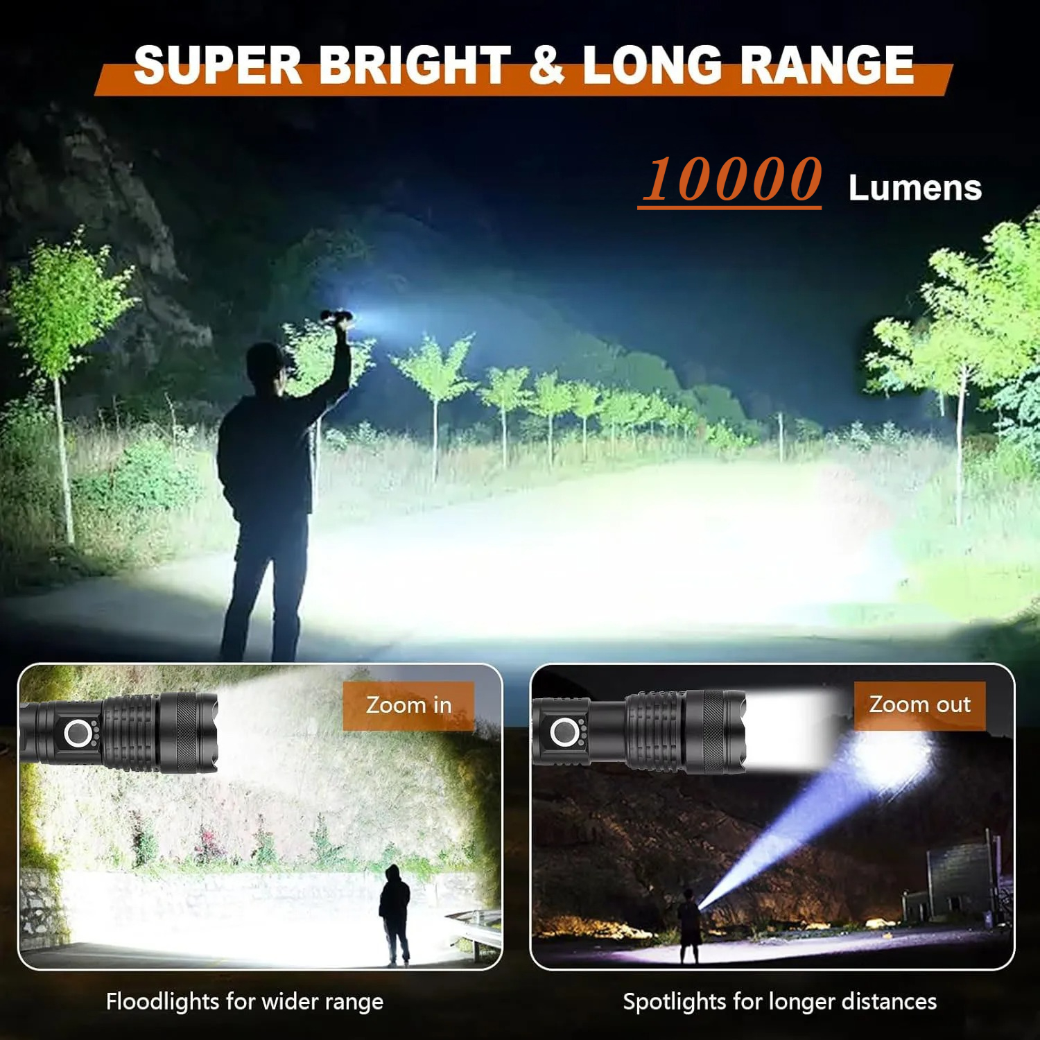 High Power LED Flashlight Rech - مراجعة Fishing Light وسعره
