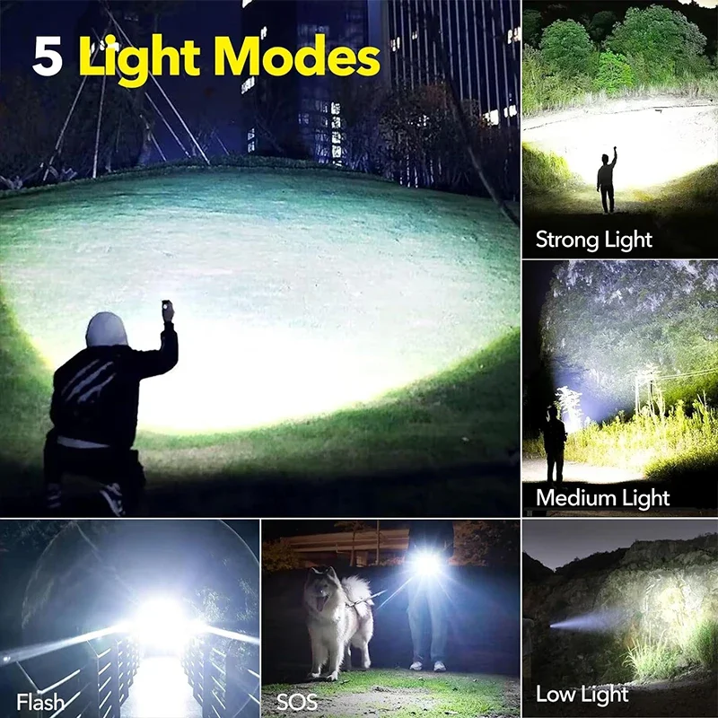 High Power LED Flashlight Rech - مراجعة Fishing Light وسعره