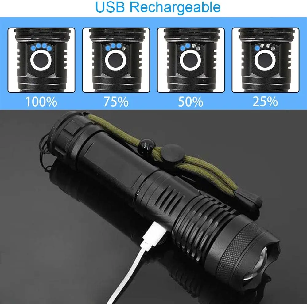 High Power LED Flashlight Rech - مراجعة Fishing Light وسعره