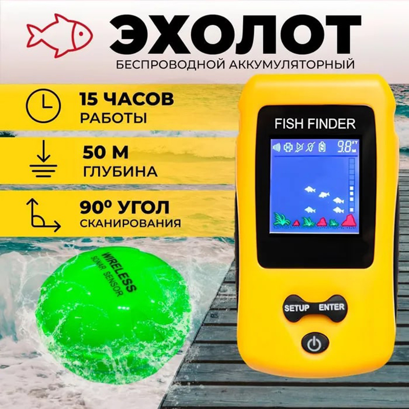 Brand New Colorful Wireless Fi - مراجعة Fishing Depth Finder وسعره