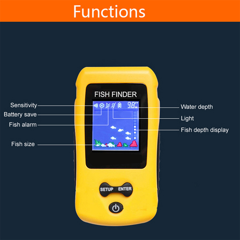 Brand New Colorful Wireless Fi - مراجعة Fishing Depth Finder وسعره